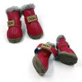 PU Leder Nonslip Haustierstiefel Winter Schneehund Schuhe Großhandel für Teetasse Chihuahua Yorkie